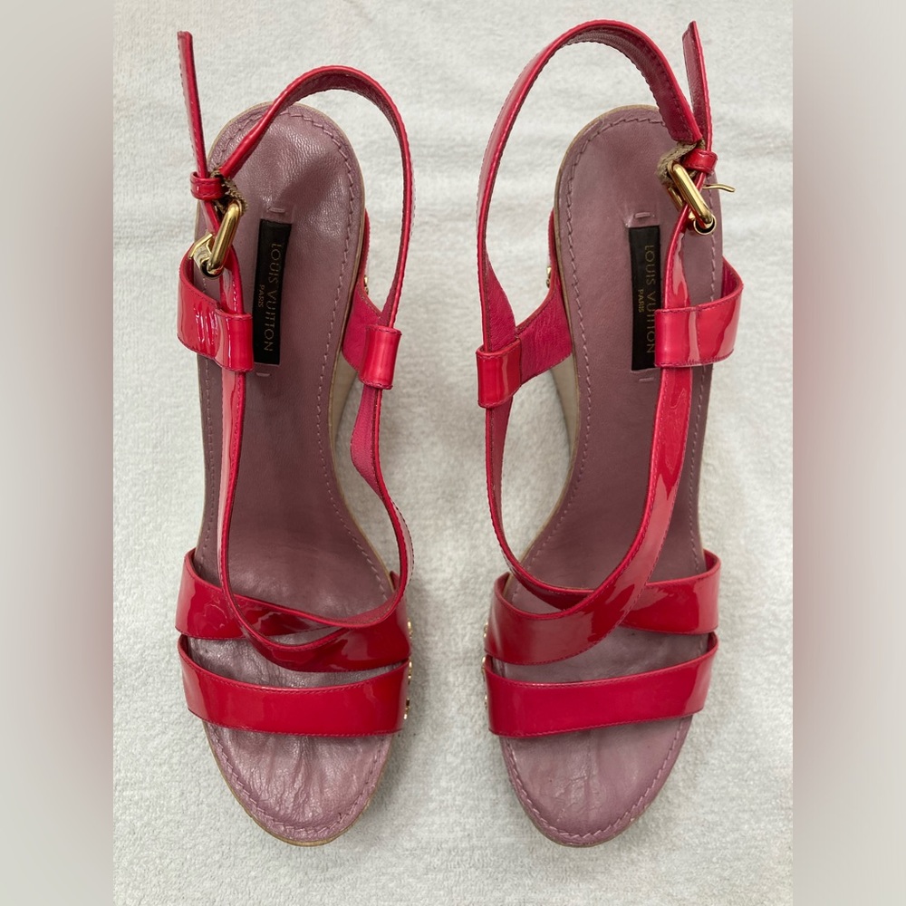 Louis Vuitton Wood Heel Wedge Sandal - Picture 5 of 11